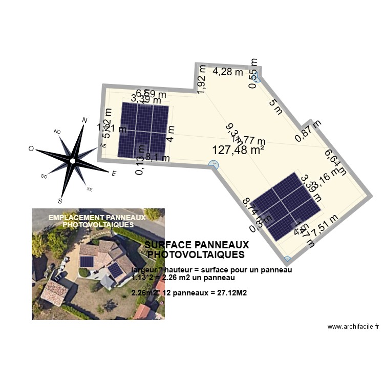 LAMBERT. Plan de 1 pièce et 127 m2