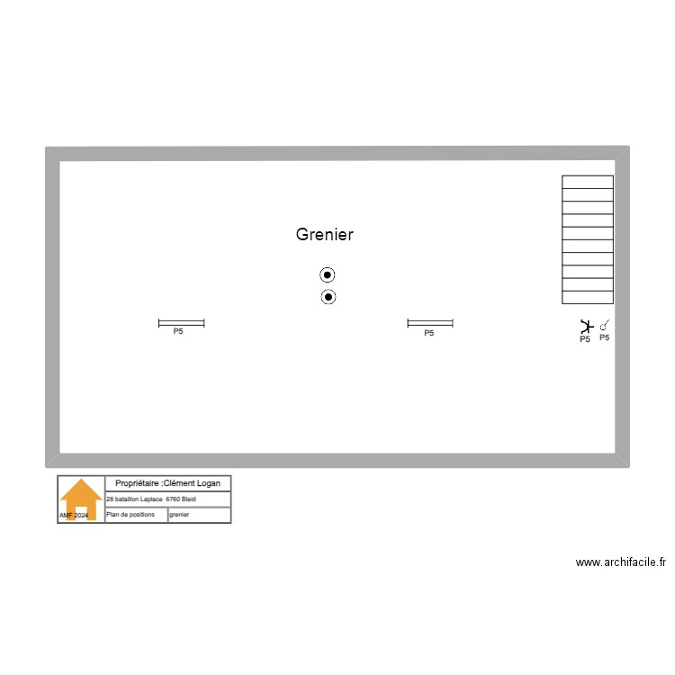 plan Logan clément  grenier . Plan de 1 pièce et 59 m2