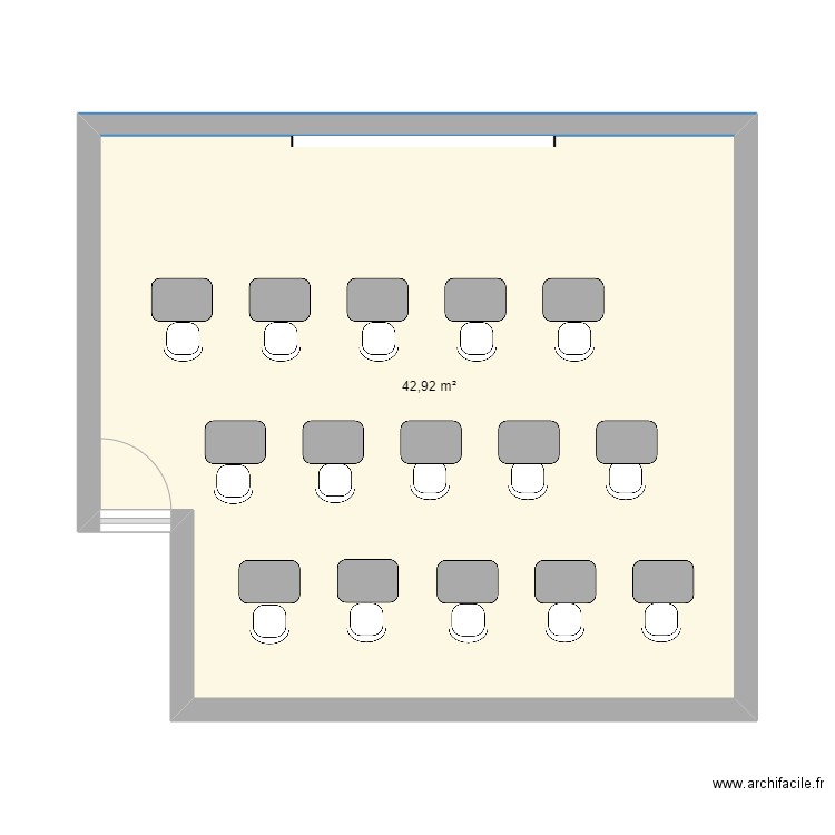 salle_4. Plan de 1 pièce et 43 m2