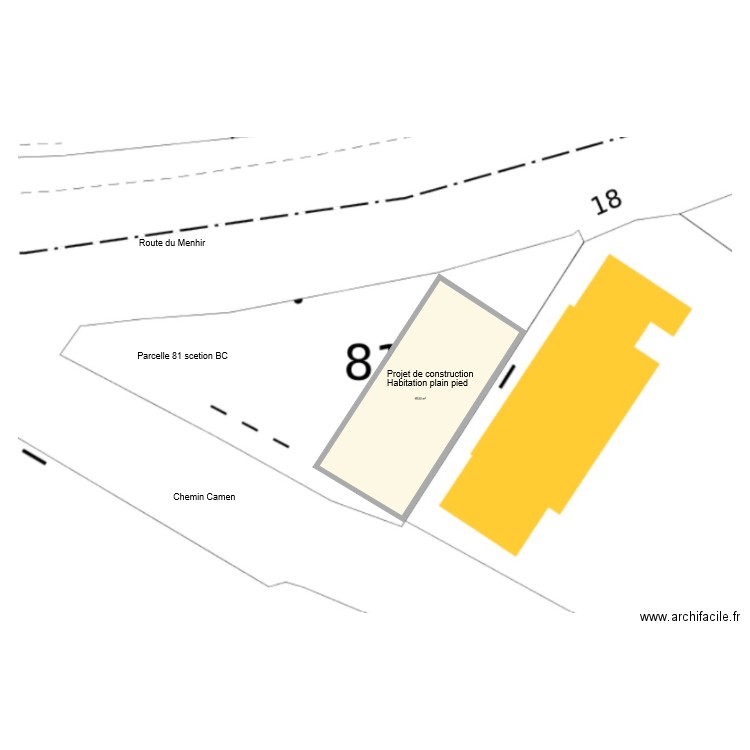 terrain triangle vierge. Plan de 0 pièce et 0 m2