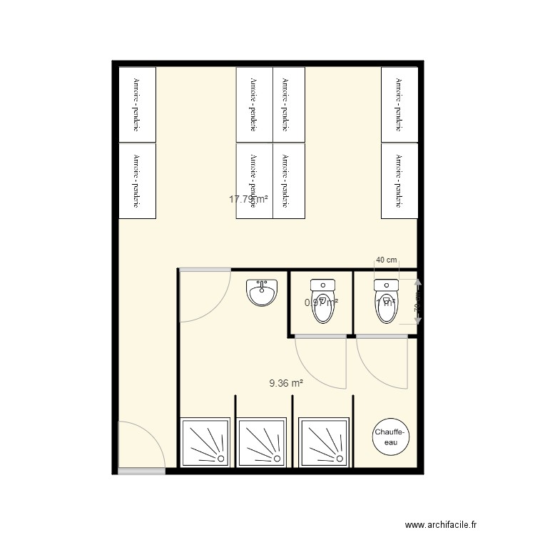 vestiaire femmes CS Val du Lys. Plan de 0 pièce et 0 m2