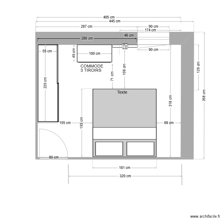 CHAMBRE 1 REVbis. Plan de 0 pièce et 0 m2