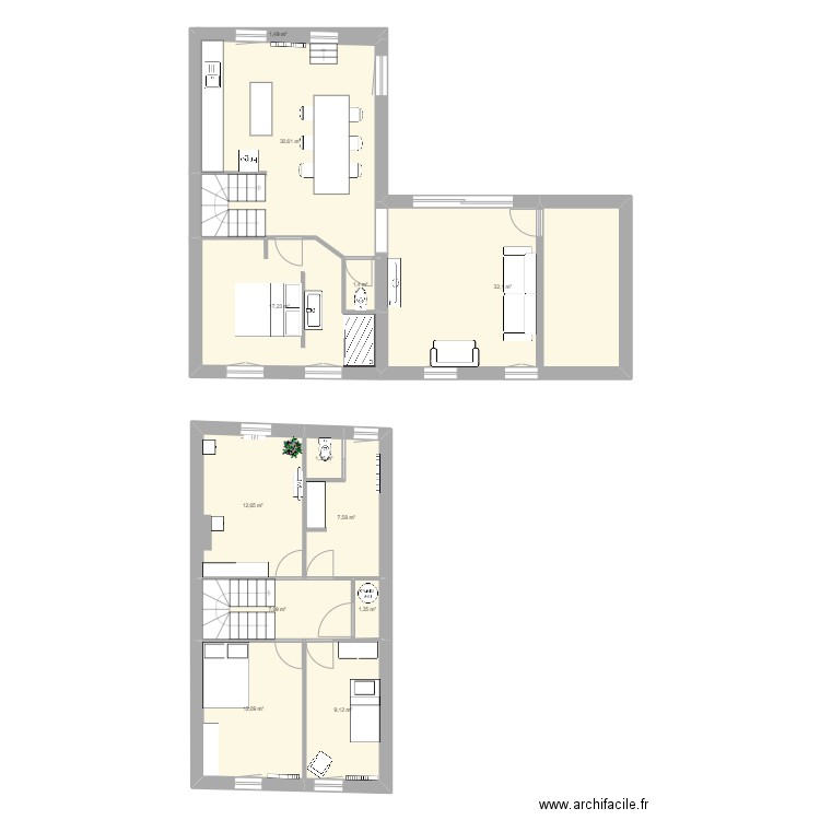 Fitou 6+8. Plan de 12 pièces et 135 m2