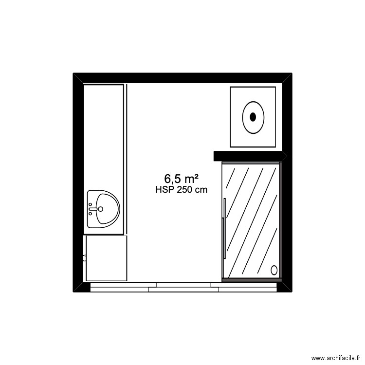 salle d. Plan de 1 pièce et 7 m2