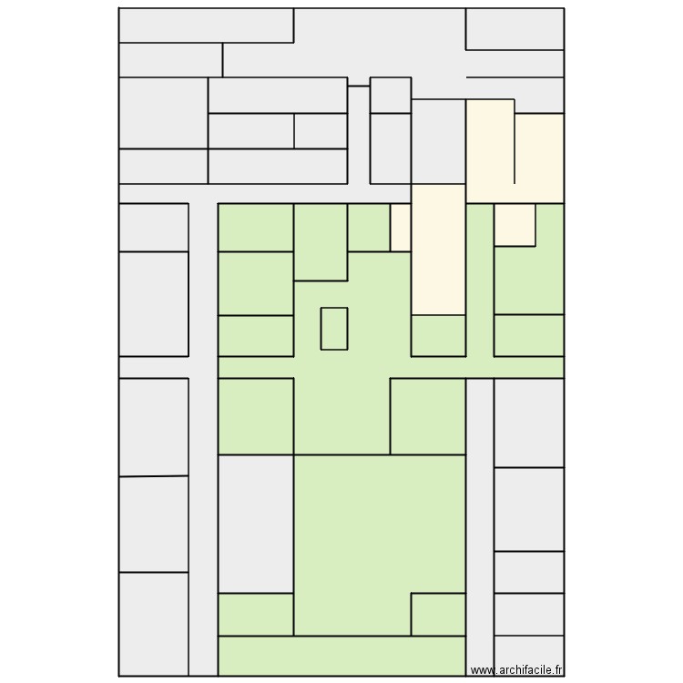 Plan cuisine centrale. Plan de 0 pièce et 0 m2