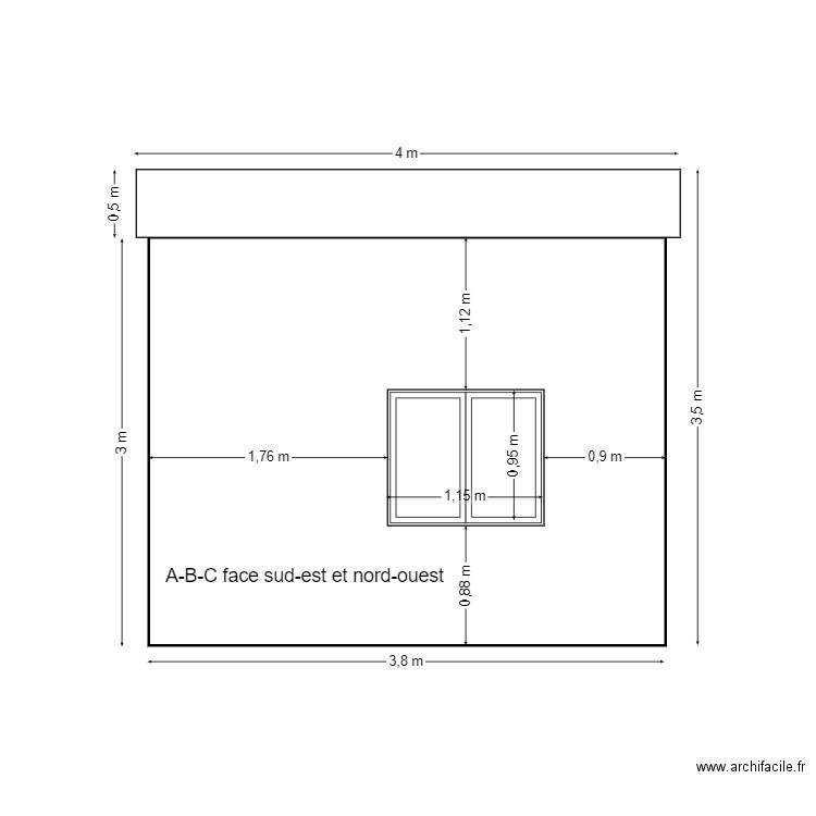chalet 1-2 façade 2. Plan de 0 pièce et 0 m2