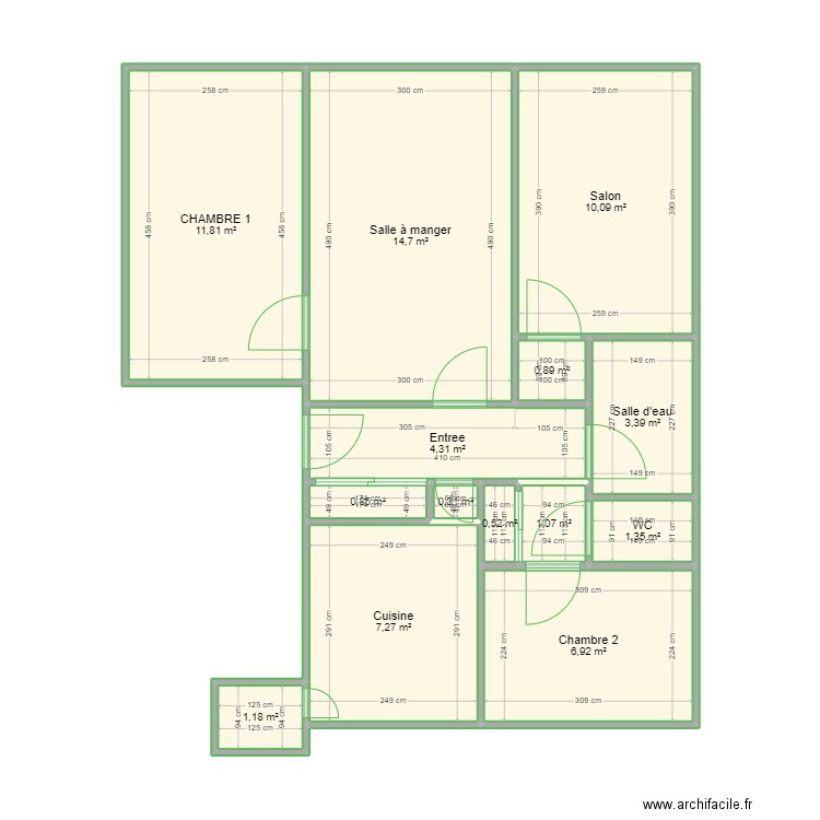 Brive. Plan de 14 pièces et 65 m2