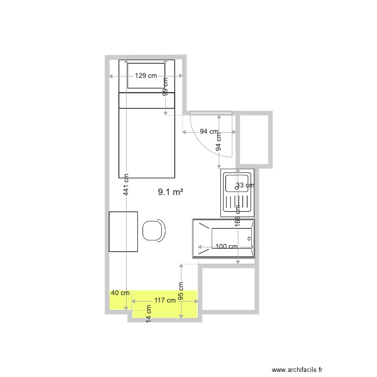 Chambre de bonne. Plan de 0 pièce et 0 m2