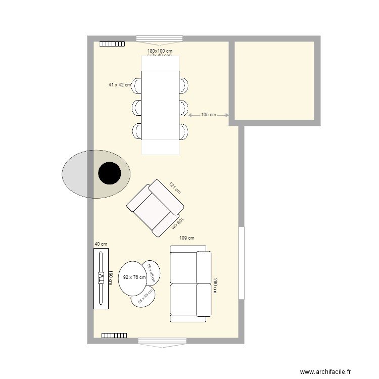 DE TRAZEGNIES D'iTRES. Plan de 2 pièces et 33 m2