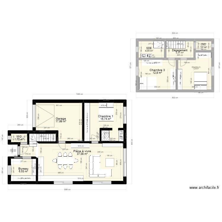 plan etage avec toilettes. Plan de 16 pièces et 162 m2