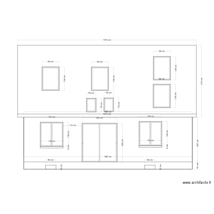 Façade principal. Plan de 0 pièce et 0 m2