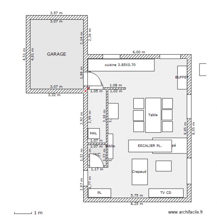 PLAN 45M2. Plan de 0 pièce et 0 m2