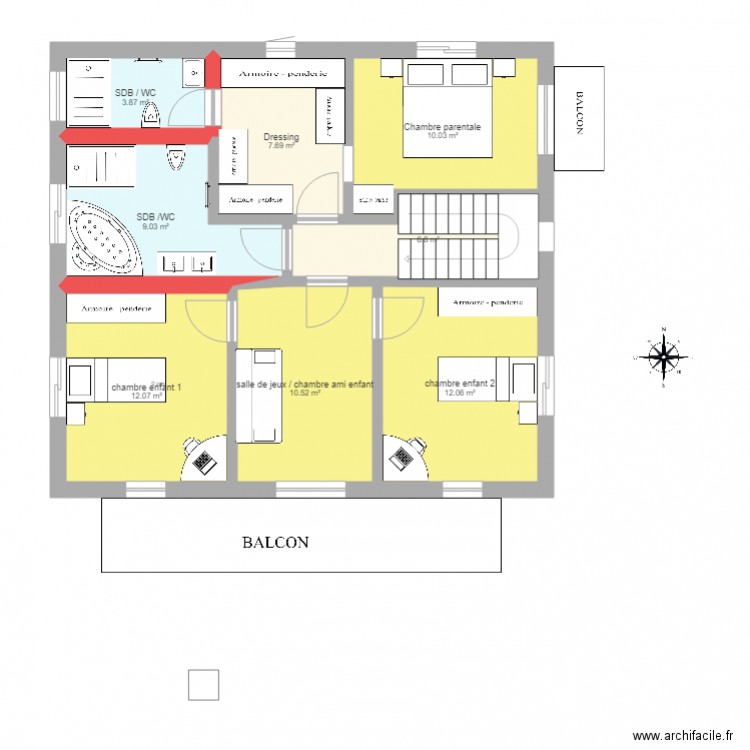 CHALET 10X9 1er ETAGE. Plan de 0 pièce et 0 m2