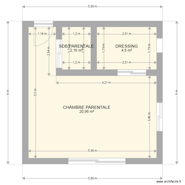 CHAMBRE PARENTALE. Plan de 0 pièce et 0 m2