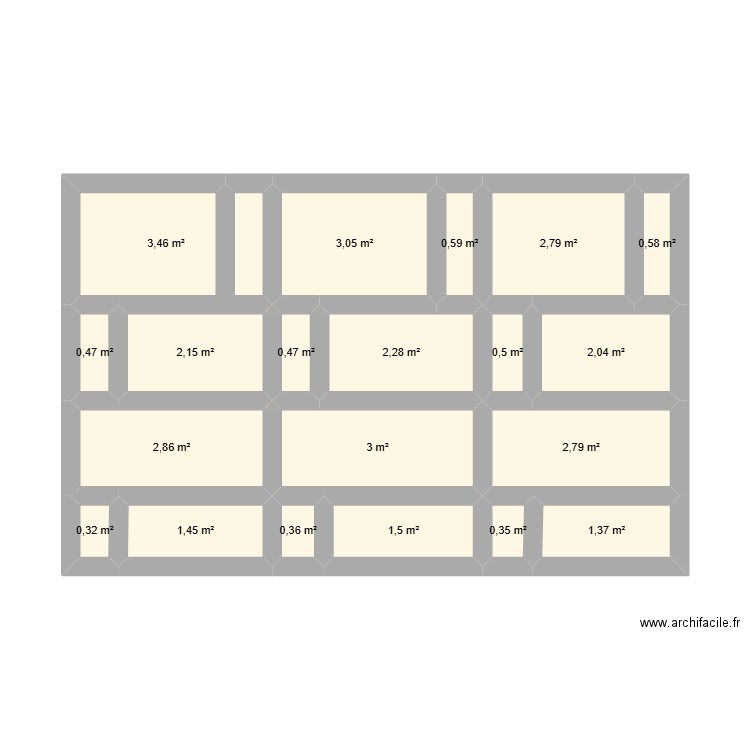 MAISON. Plan de 20 pièces et 32 m2