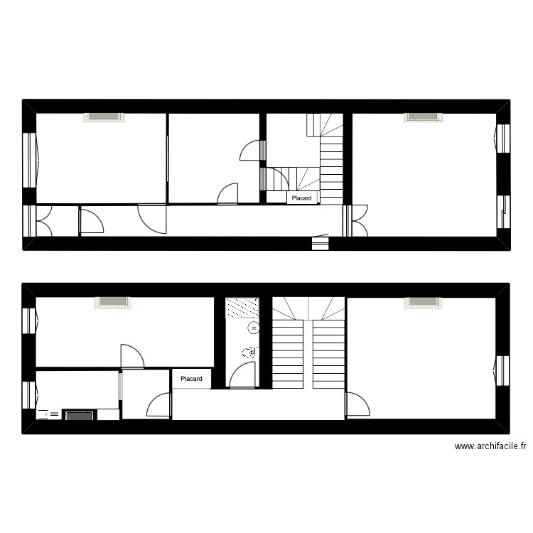 6GP. Plan de 8 pièces et 195 m2