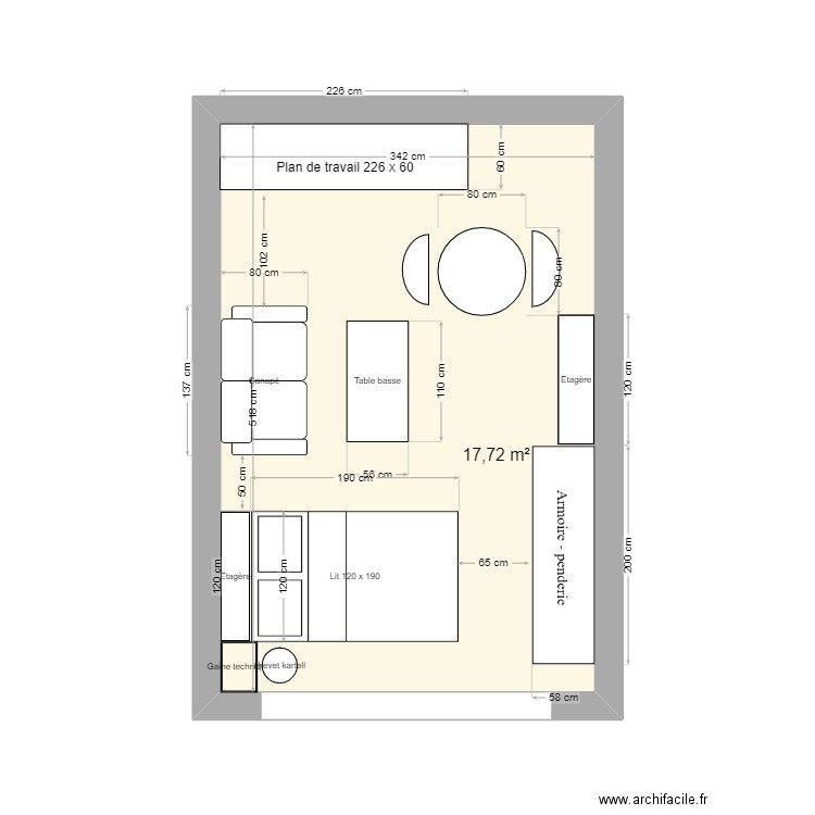 Laly_borde_17. Plan de 1 pièce et 18 m2