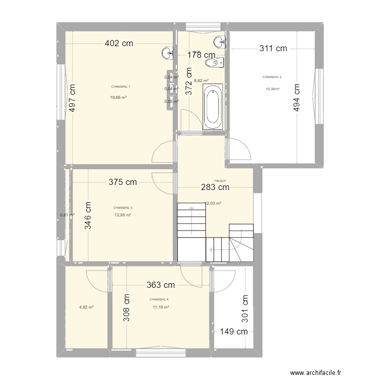 Maison du jardinier. Plan de 10 pièces et 68 m2