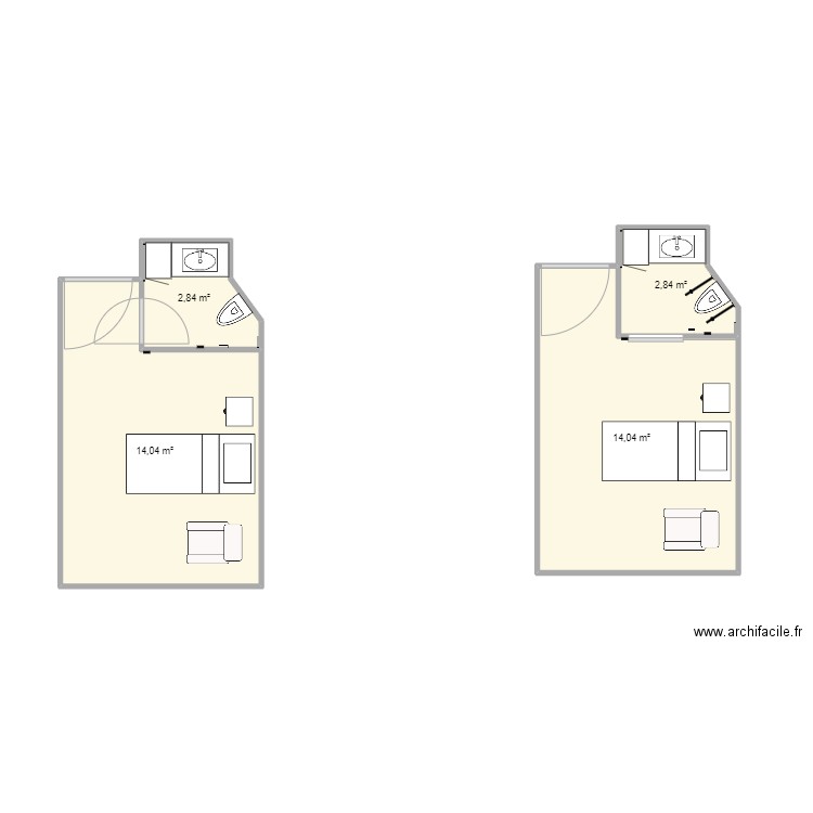 Bât princ. Pt Ch. Plan de 4 pièces et 34 m2