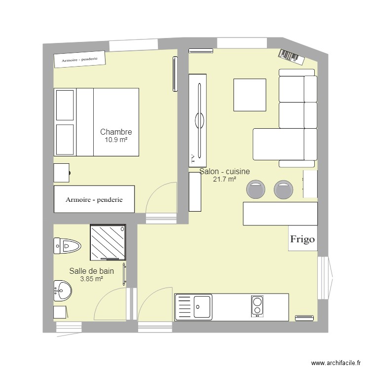 plan appartement. Plan de 0 pièce et 0 m2