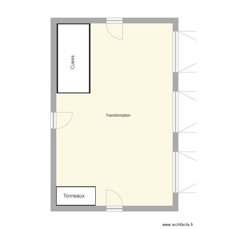 Marlowe Vineyard transformation pour particulier. Plan de 1 pièce et 51 m2