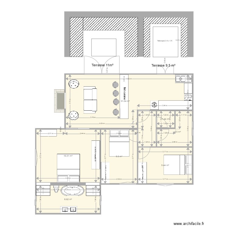 B 48 projet 1. Plan de 0 pièce et 0 m2