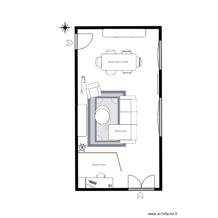 plan audrey meubles. Plan de 1 pièce et 34 m2