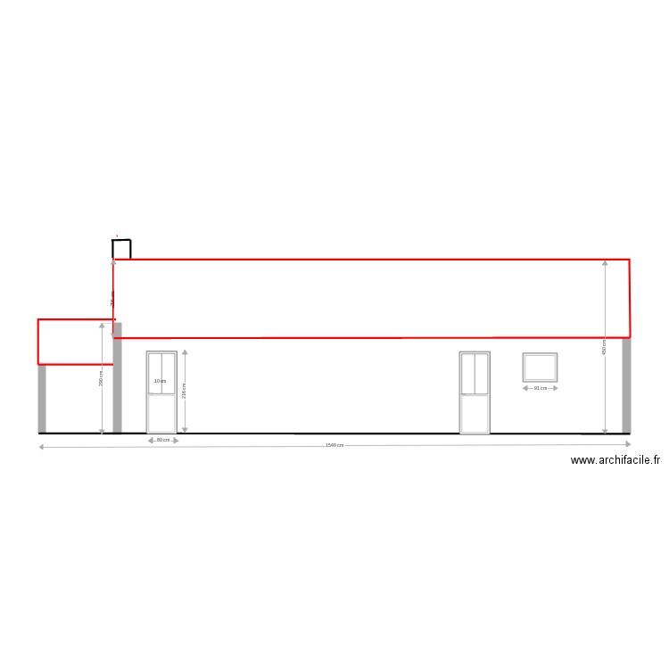 façade nord boulangerie. Plan de 0 pièce et 0 m2