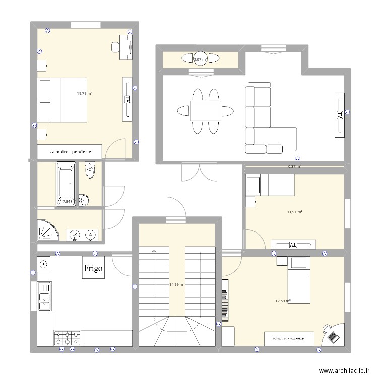 HOME NEW. Plan de 7 pièces et 75 m2