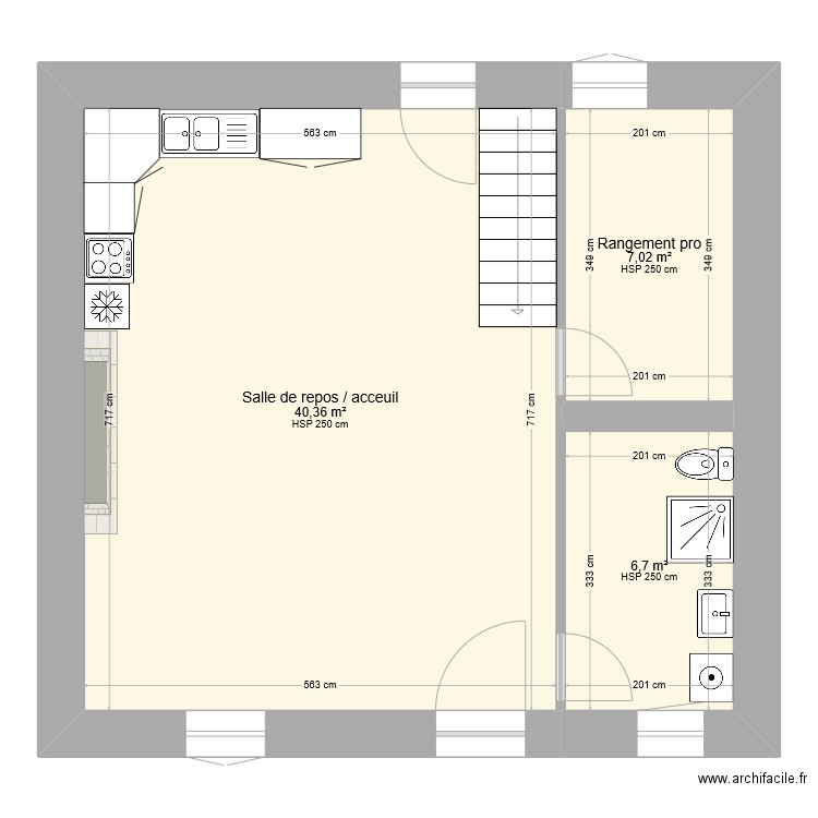 etage villecusson v1. Plan de 8 pièces et 107 m2