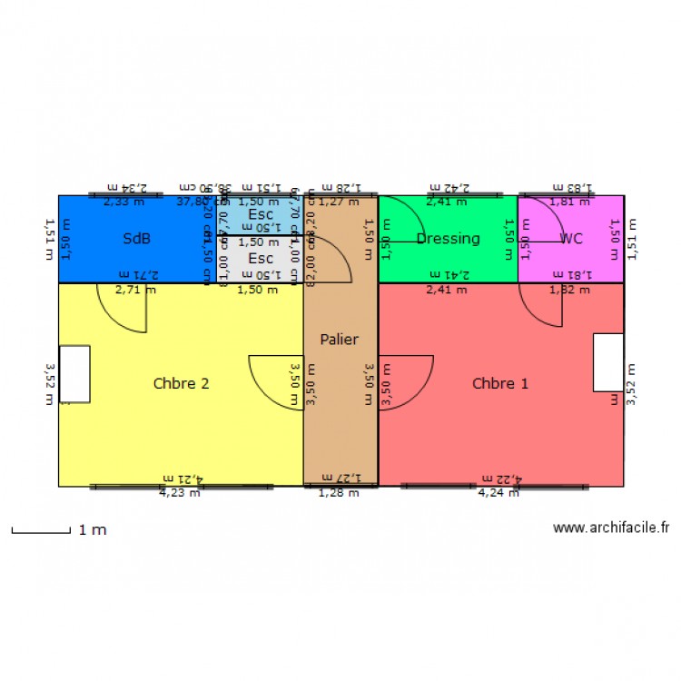 1er etage Maison principale. Plan de 0 pièce et 0 m2