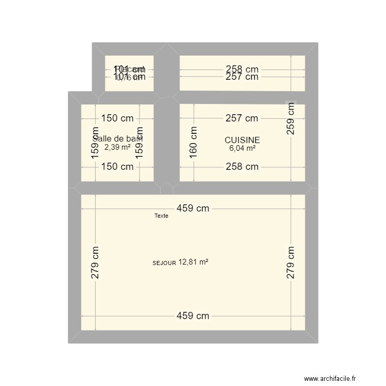 M.THEVENOT GAILLARD. Plan de 4 pièces et 22 m2