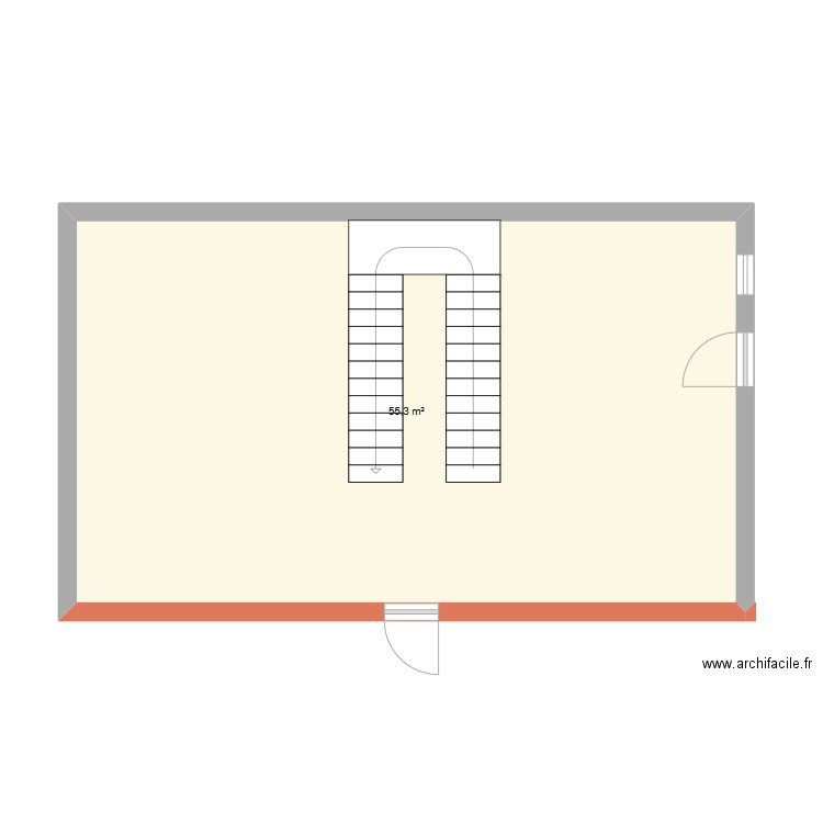 barika. Plan de 1 pièce et 55 m2