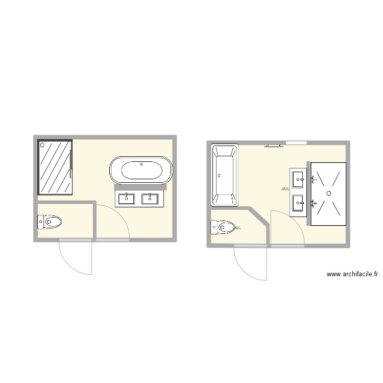 SdB. Plan de 4 pièces et 21 m2