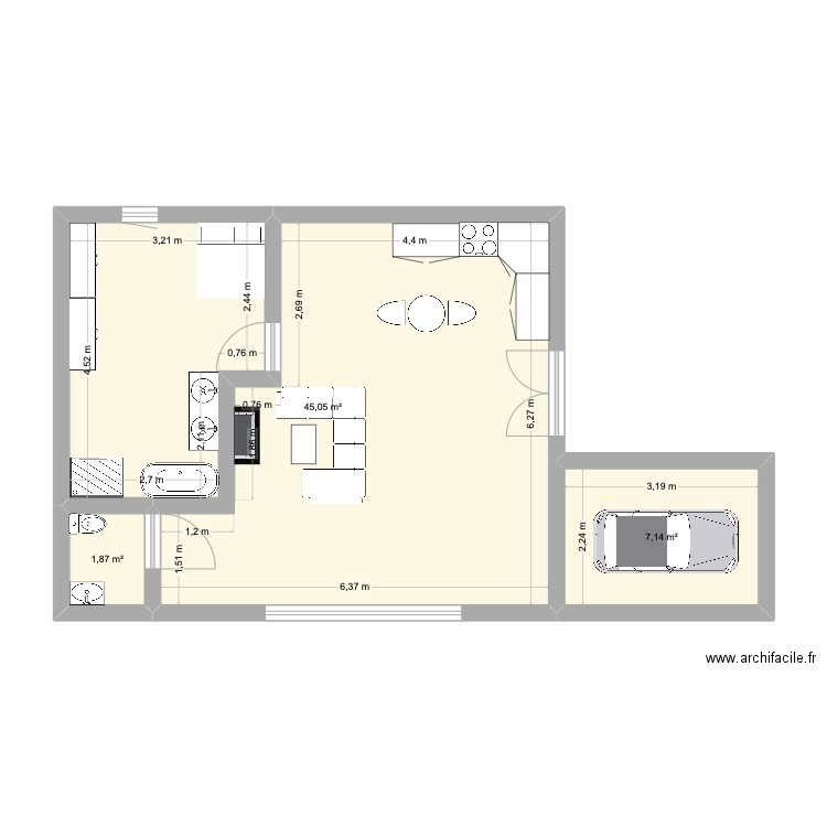 tache finale Espagnol 2. Plan de 3 pièces et 54 m2