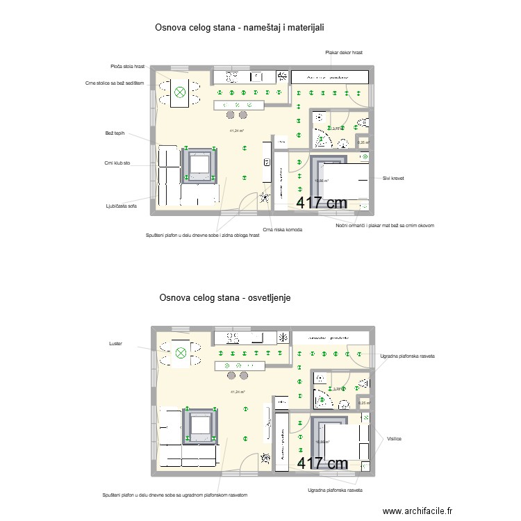 zadatak 3. Plan de 4 pièces et 56 m2