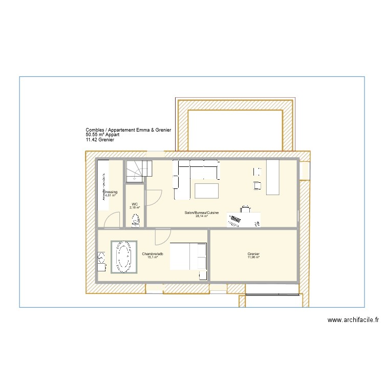 Combles - Emma. Plan de 0 pièce et 0 m2