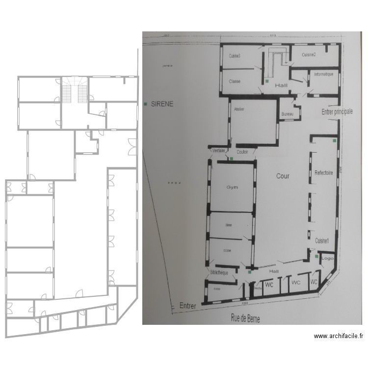 LEERS LES TRIEUX BIS RDC . Plan de 17 pièces et 792 m2