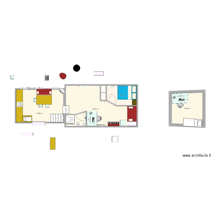 PLAN JOHANNA 5. Plan de 5 pièces et 51 m2