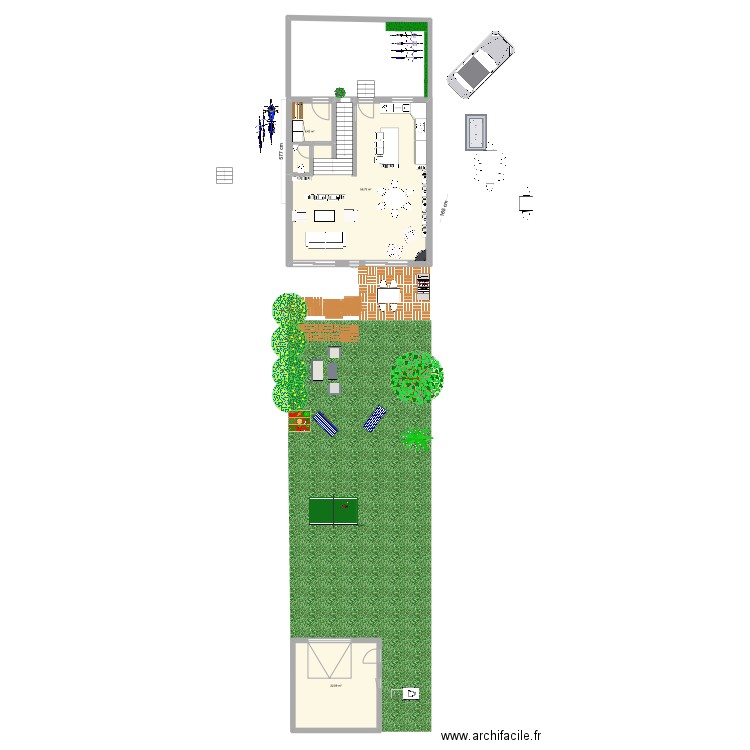 Epinette  entrée salon. Plan de 3 pièces et 85 m2