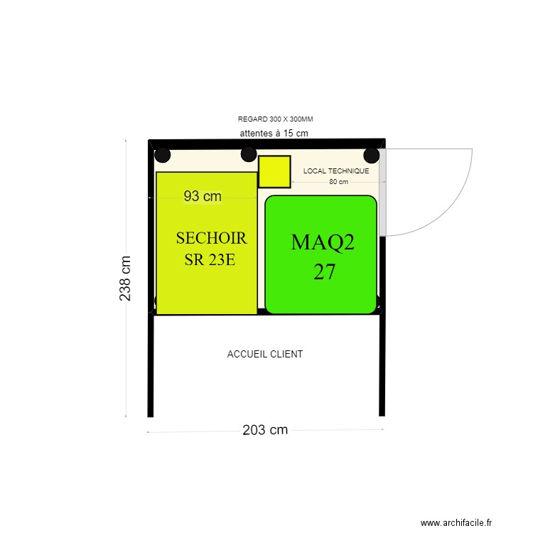 SCHEMA IMPLANTATION KIOSQUE 2 MACHINES. Plan de 0 pièce et 0 m2