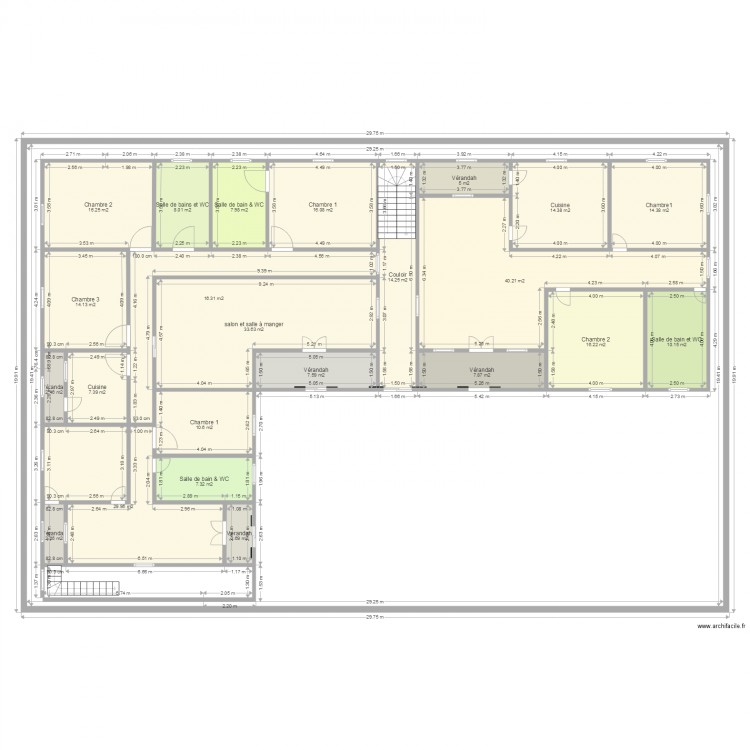 Plan RDC Douala 56. Plan de 0 pièce et 0 m2