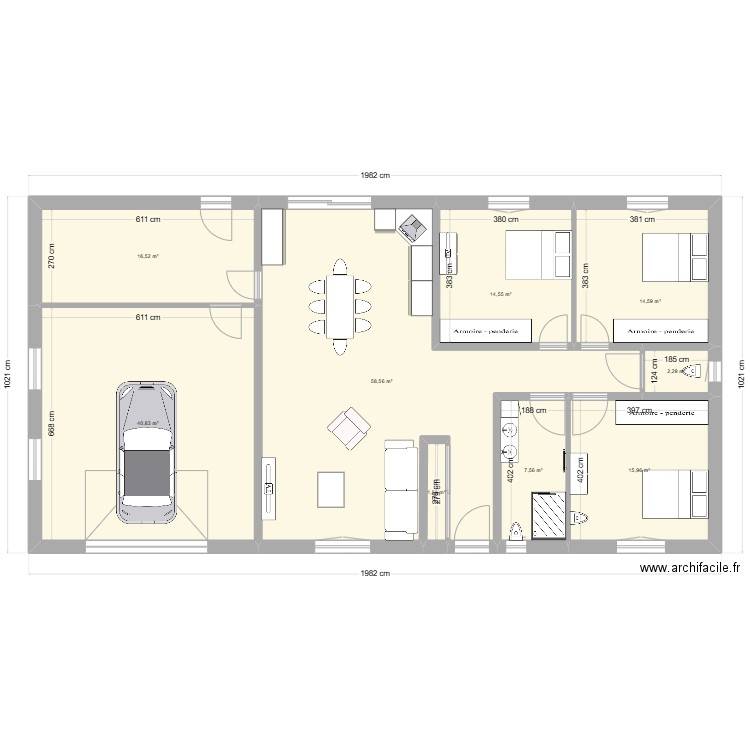 Plan 1. Plan de 9 pièces et 172 m2