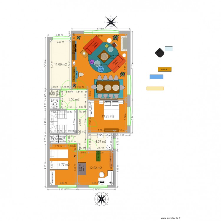 salon moins fonctionnel. Plan de 0 pièce et 0 m2