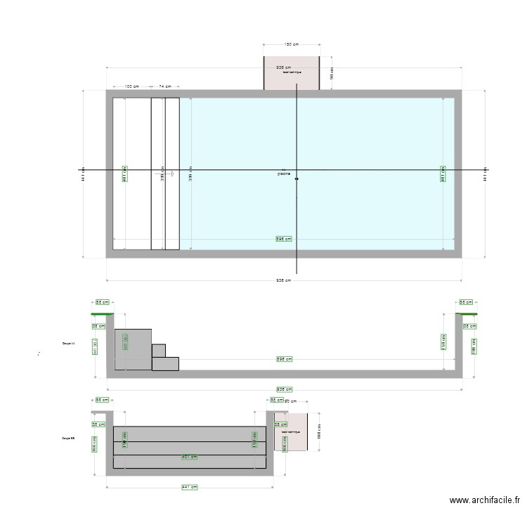 Plan en coupe piscine2 manu2. Plan de 0 pièce et 0 m2