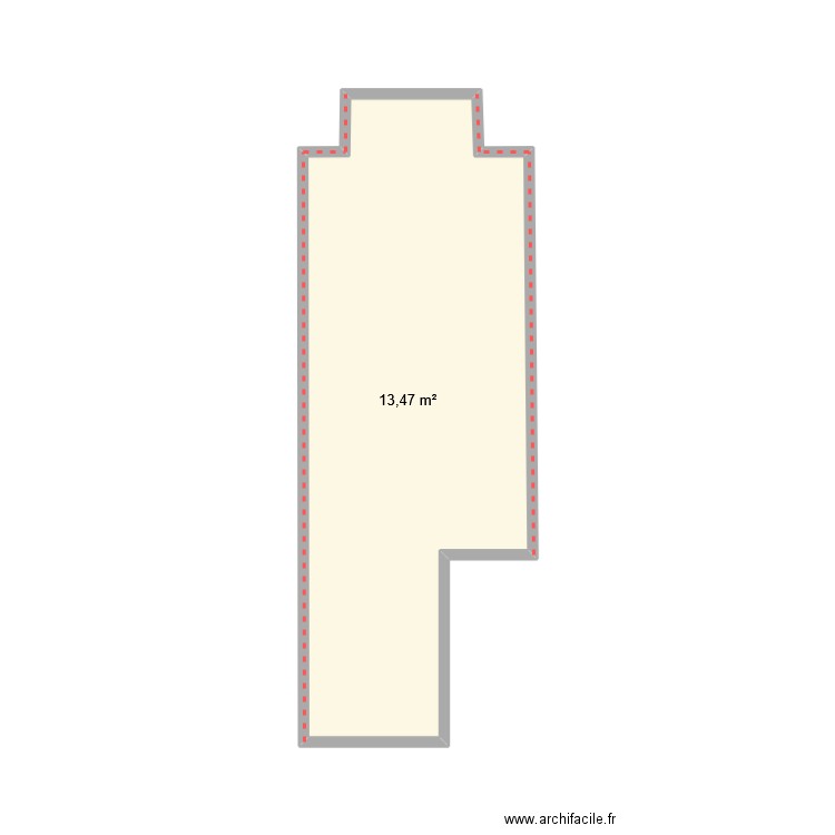 photocopieur. Plan de 1 pièce et 13 m2