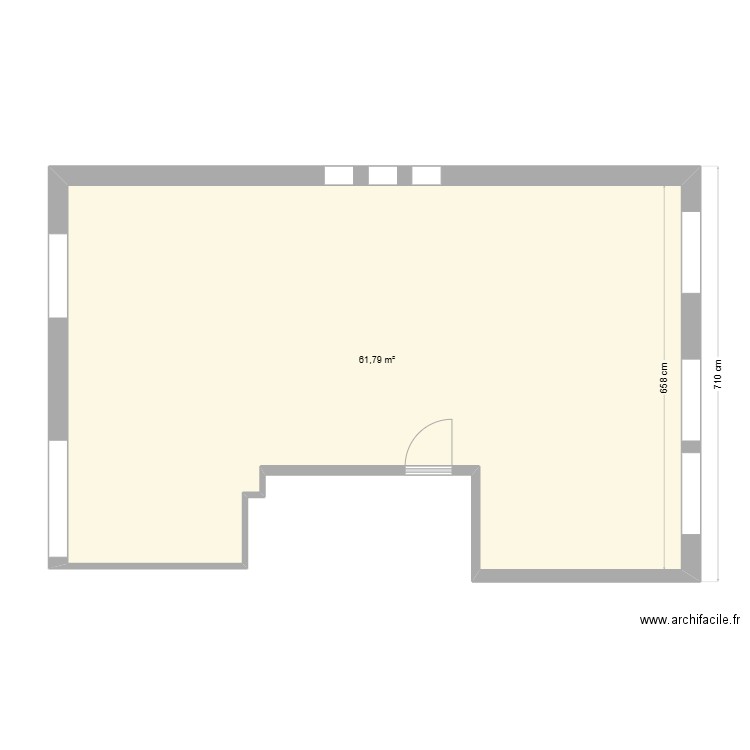 Bourgeonnière Plan Vierge. Plan de 1 pièce et 62 m2