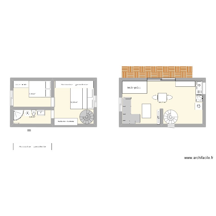 plan2. Plan de 4 pièces et 48 m2