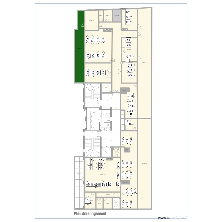 5 LUDO. Plan de 31 pièces et 839 m2