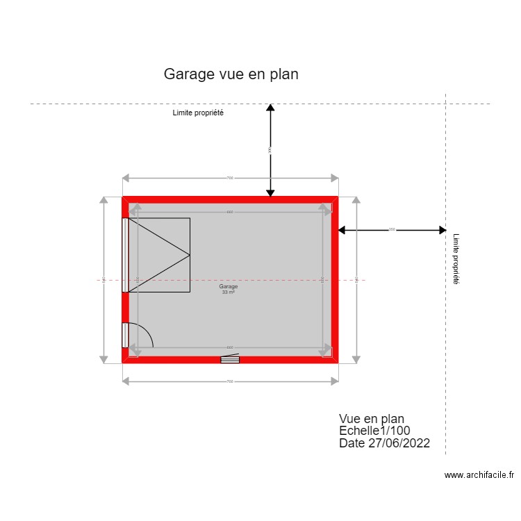 Plan garage vue en plan. Plan de 0 pièce et 0 m2